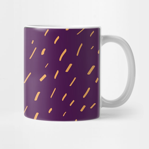 Yellow dashes on purple trendy pattern. by Elemesca